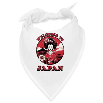 Willkommen in Japan: Kimono Geisha - Bandana - Weiß - Vorne