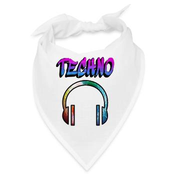 Techno Music hören Musiker Musik hören Radio gift - Bandana - Weiß - Vorne