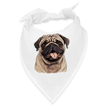 Mops - Bandana - Weiß - Vorne
