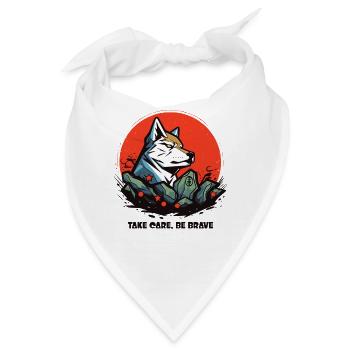 Sei mutig wie ein Wolf - Bandana - Weiß - Vorne