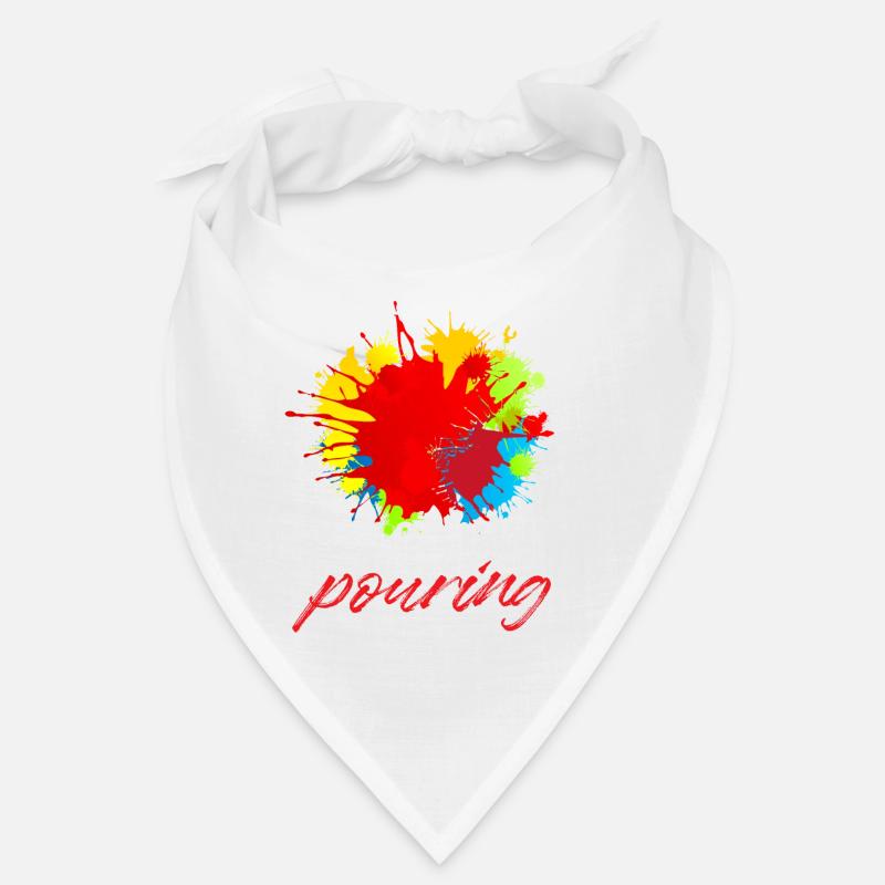 Pas de pinceau Pas de problème Coulée d’acrylique - Bandana - blanc