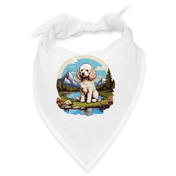 Pudel - Bandana - Weiß - Vorne