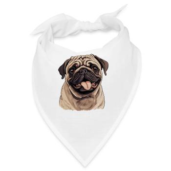 Mops - Bandana - Weiß - Vorne