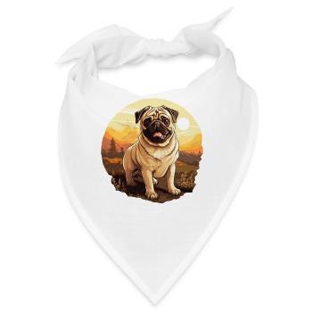 Mops - Bandana - Weiß - Vorne