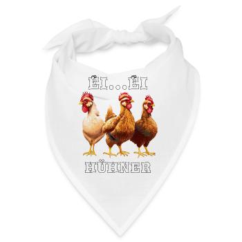 EI...EI HÜHNER - Bandana - Weiß - Vorne