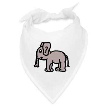 Elefant Dicker Dickhäuter Trampeltier Kinder Zoo - Bandana - Weiß - Vorne