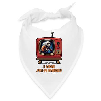 Ich liebe Science-Fiction-Filme und Faultiere - Bandana - Weiß - Vorne