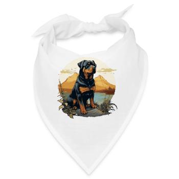 Rottweiler - Bandana - Weiß - Vorne