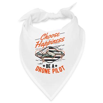 Drohnenpilot Geschenk Drohne Quadrocopter - Bandana - Weiß - Vorne