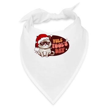 Yule Fool's Day - Angry Cat Women Funny Christmas - Bandana - Weiß - Vorne