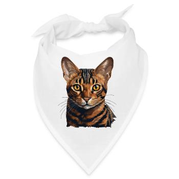 Bengal Cat - Bandana - Weiß - Vorne
