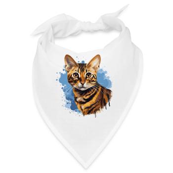 Bengal Cat - Bandana - Weiß - Vorne