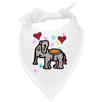 Indien Elefant Elefanten Rüssel Dickhäuter Kinder - Bandana - Weiß - Vorne