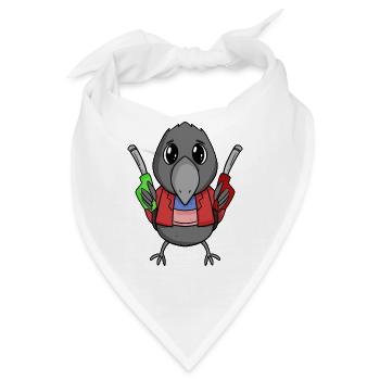 Tankwart Krähe Tankstelle - Bandana - Weiß - Vorne