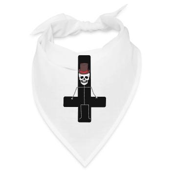 Fantasy Halloween Dark Kreuz Skelett Horror Tod - Bandana - Weiß - Vorne
