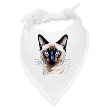 Siamese Cat Siamkatze - Bandana - Weiß - Vorne