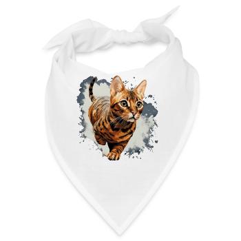 Bengal Cat - Bandana - Weiß - Vorne