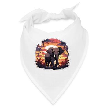 Elefant Elefanten Dickhäuter Tier Afrika Safari - Bandana - Weiß - Vorne