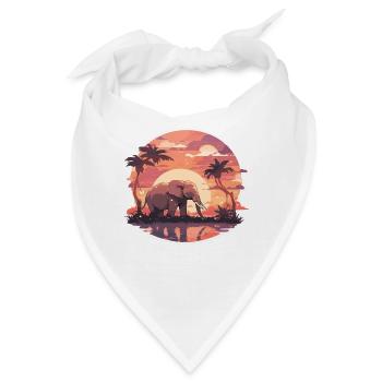 Elefant Elefanten Dickhäuter Tier Afrika Safari - Bandana - Weiß - Vorne
