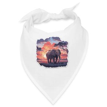 Elefant Elefanten Dickhäuter Tier Afrika Safari - Bandana - Weiß - Vorne