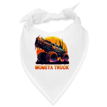 Großer böser Monstertruck - Bandana - Weiß - Vorne