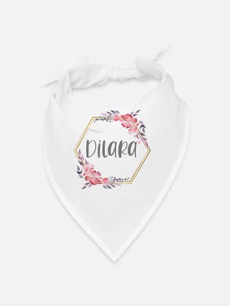 Dilara Türkin Vorname Türkei Baby Geschenk - Bandana Dreieckstuch - Weiß