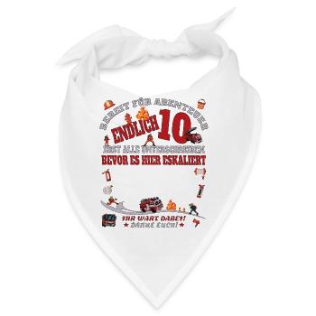 10. Geburtstag Junge & Mädchen Gästebuch - Bandana - Weiß - Vorne
