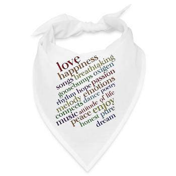 Regenbogen Typografie Lebensfreude - Bandana - Weiß - Vorne