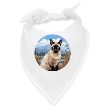 Siamese Cat Siamkatze - Bandana - Weiß - Vorne