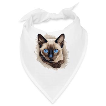 Siamese Cat Siamkatze - Bandana - Weiß - Vorne
