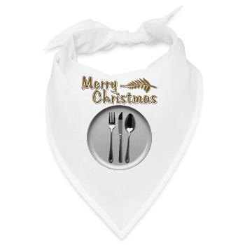 TELLER BESTECK MERRY CHRISTMAS - Bandana - Weiß - Vorne