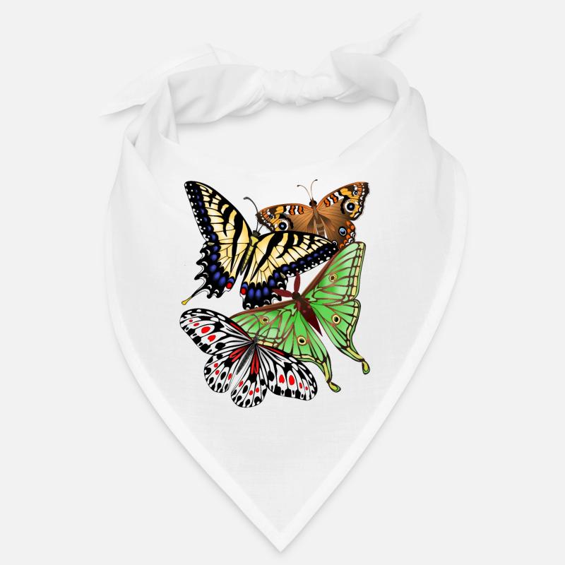 Schmetterlinge bunt - Bandana - Weiß