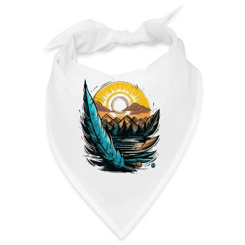 Eine schreibende Feder und die Natur - Bandana - Weiß - Vorne