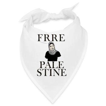 Freie Palästina-Frau - Bandana - Weiß - Vorne