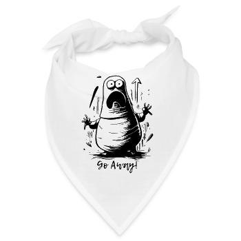 Ängstliches, lustiges, molliges Monster, Geh weg - Bandana - Weiß - Vorne