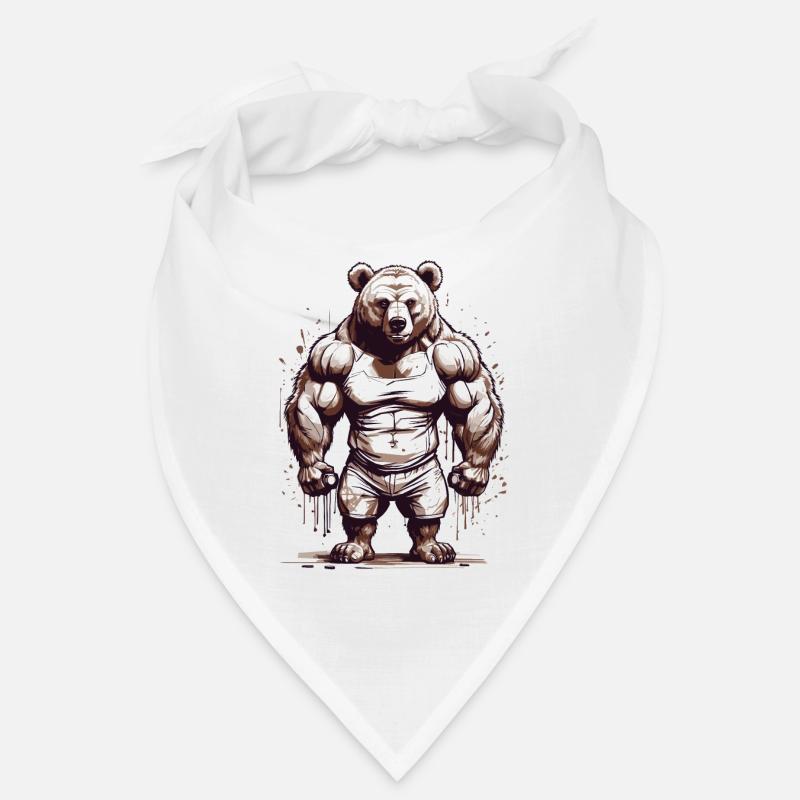 Bodybuilder Bear Dad Strength Muscles Love Bandana