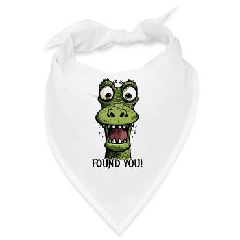 Habe Dich gefunden! Ein lustiger Cartoon-Drache - Bandana - Weiß - Vorne