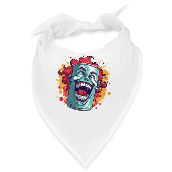 Eine Dose mit einem lustigen Clown - Bandana - Weiß - Vorne