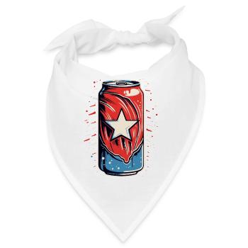 Ein Stern und eine Dose - Bandana - Weiß - Vorne
