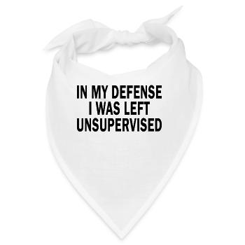 In My Defense I Was Left Unsupervised - Bandana - Weiß - Vorne