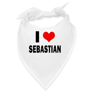 Cute I Love Heart Sebastian Parents Wife Husband - Bandana - Weiß - Vorne