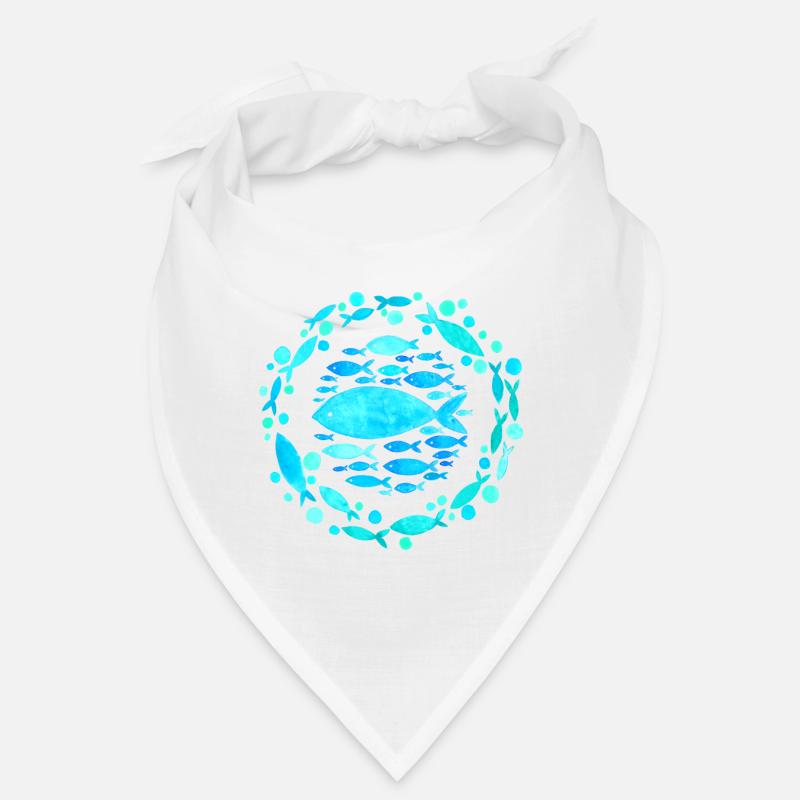 Conception de poisson, Mandala avec des poissons, Style esthétique Bandana