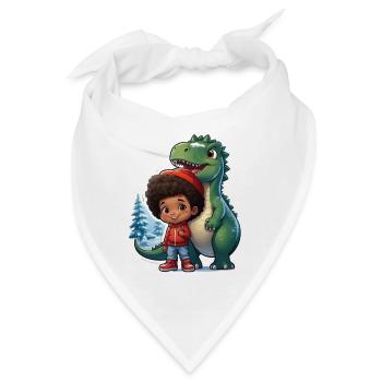 Dino Weihnachten Weihnachtsbaum - Bandana - Weiß - Vorne