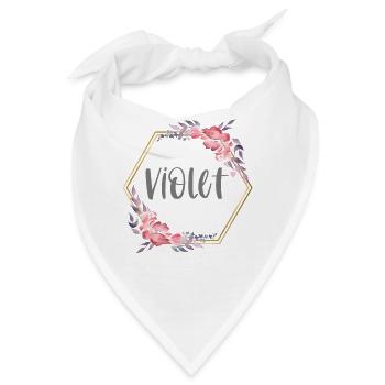 Violet Mädchen Name Baby Geschenk - Bandana - Weiß - Vorne