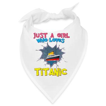 Titanic-Schiff, dieses Mädchen liebt die RMS Titanic - Bandana - Weiß - Vorne
