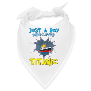 Titanic-Schiff, dieser Junge liebt die RMS Titanic - Bandana - Weiß - Vorne