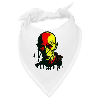 Deutsche Flagge Nosferatu Vampir - Bandana - Weiß - Vorne