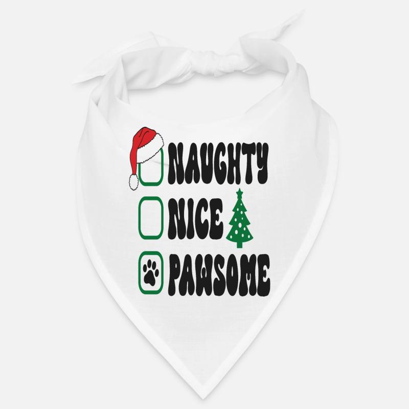 Naughty Nice Pawsome - Bandana - Weiß