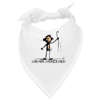 Affe fand einen Stock - Bandana - Weiß - Vorne