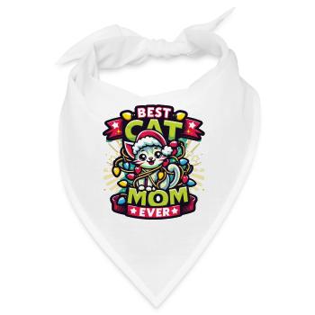 Best Cat Mom Katze Katzenmama Beste Katzenmama - Bandana - Weiß - Vorne